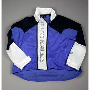 NIKE AIR Women XL Moto Full-Zip Up Water Repel Running Jacket CJ1874-010-EUC